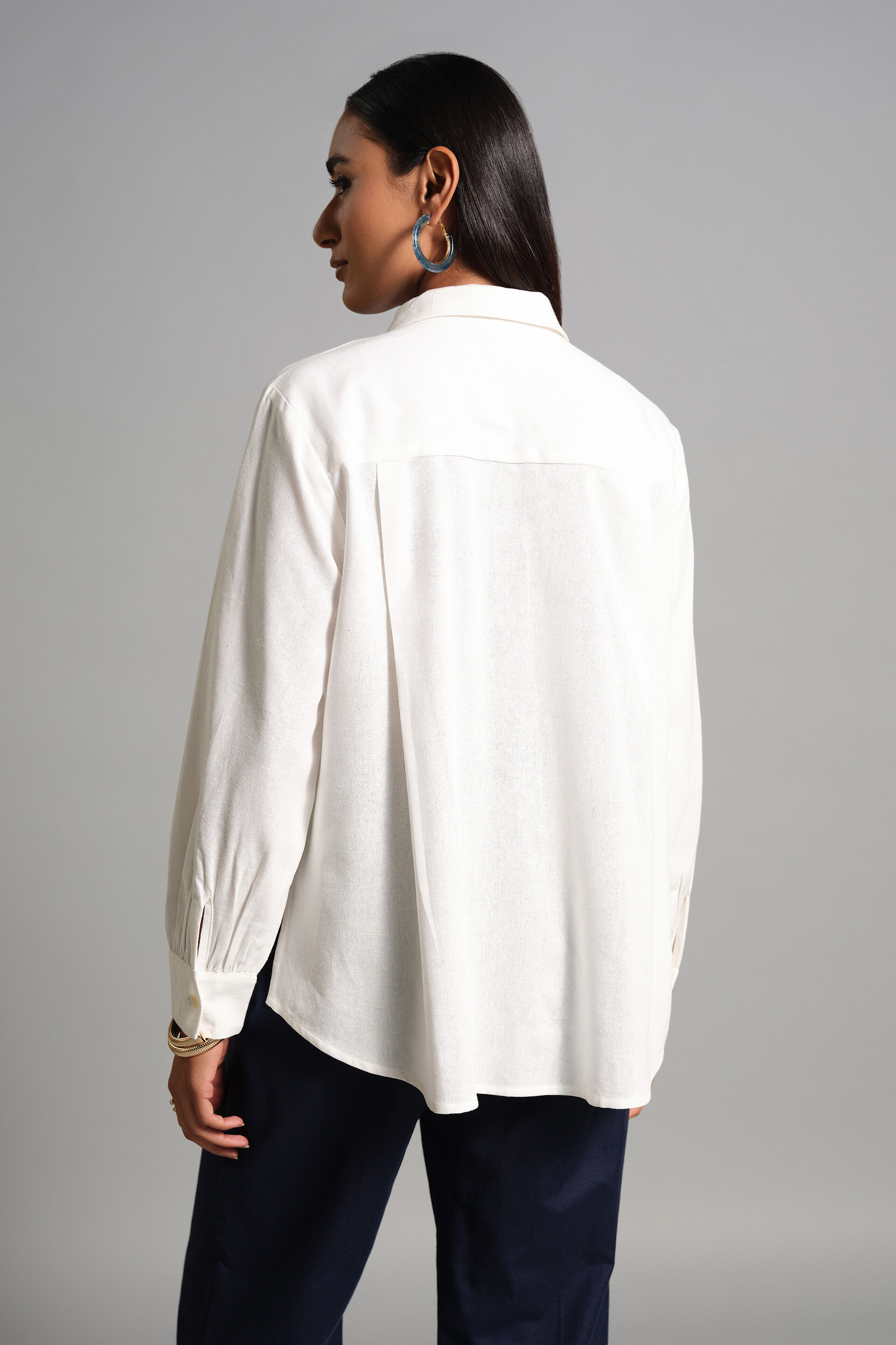 Flower Canvas Shirt, White, image 5